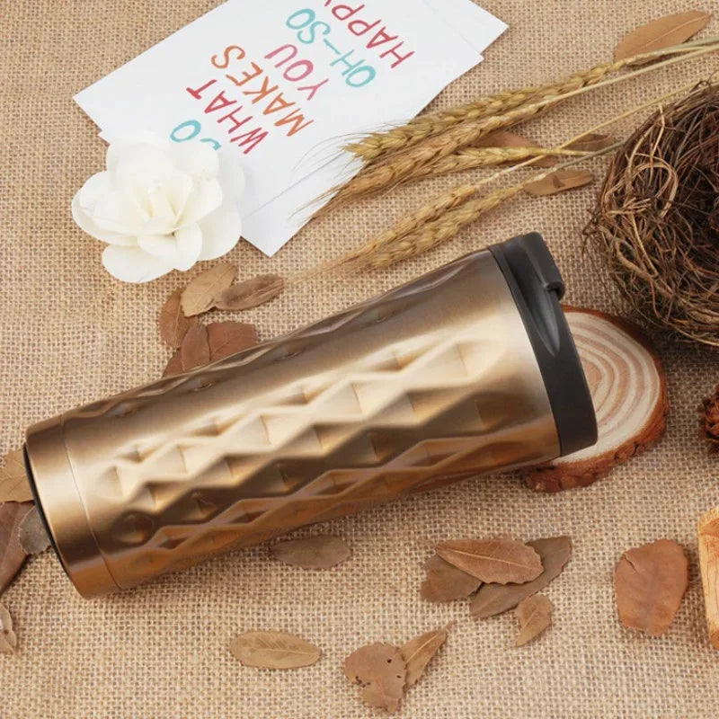 Stainless Steel Insulated Travel Mug For Coffee Tea And Water