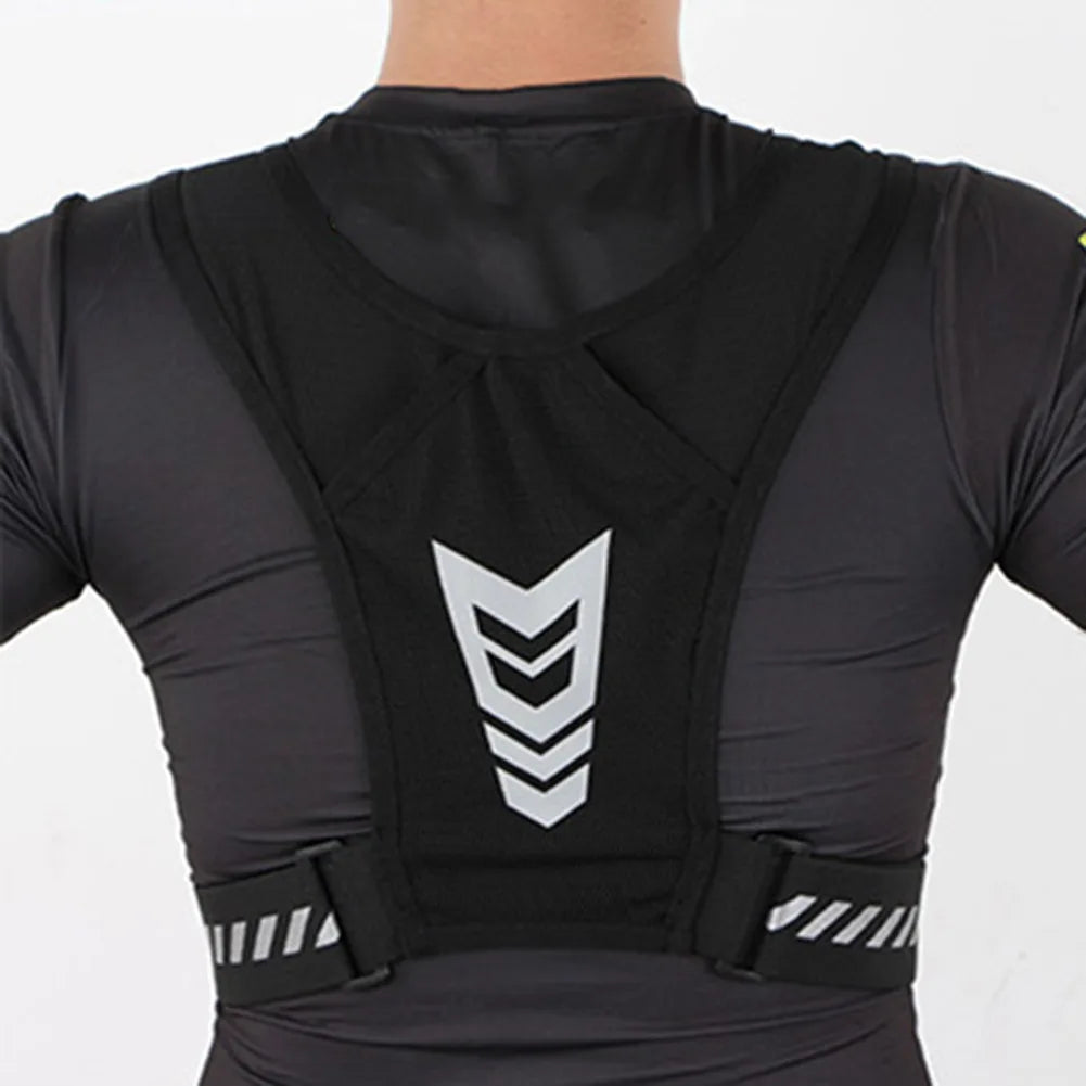 Unisex Reflective Mesh Running Phone Holder Vest With Adjustable Buckle