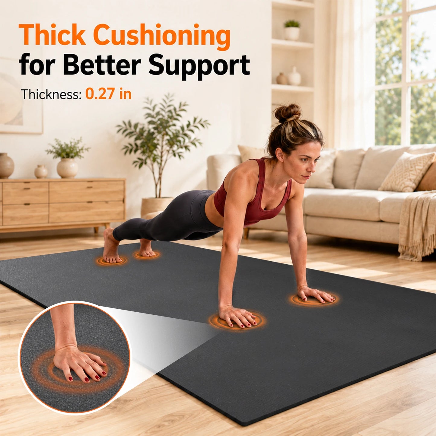 Non-Slip Yoga Mat With Straps And Carry Bag For Home