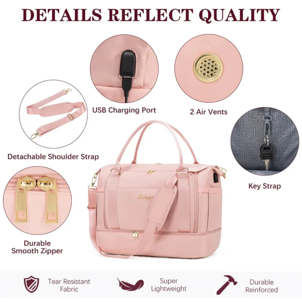 Kabaqoo Waterproof Sports Travel Bag With Dry Wet Separation