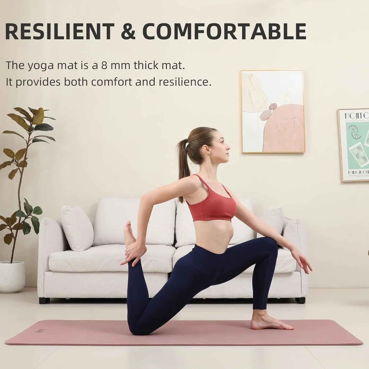 Extra Thick Yoga Mat TPE Anti-Slip for Fitness and Travel