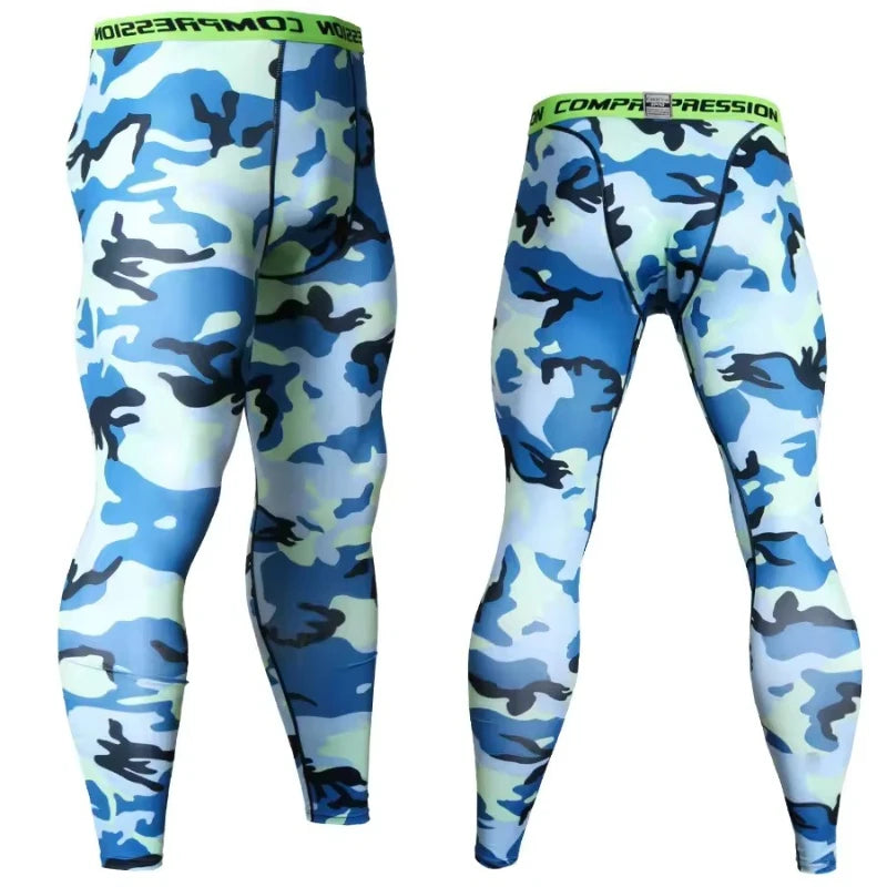 Camouflage Running Leggings For Men Quick Dry Compression Tights