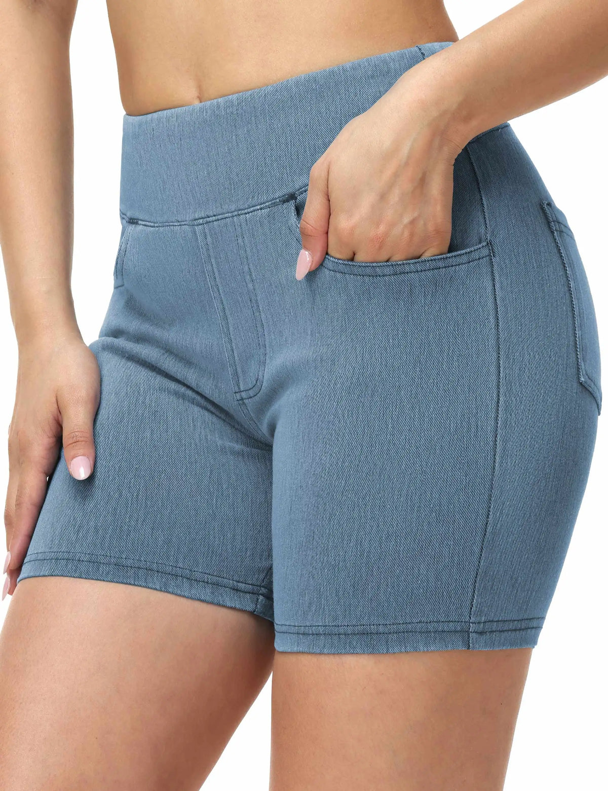 THE GYM PEOPLE Women's High Waisted Denim Shorts With Pockets