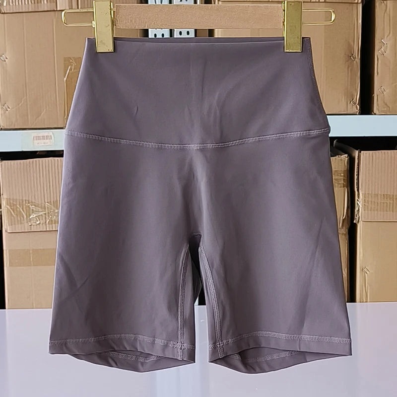 SDFHSFH Women's High Waist Yoga Shorts Nylon Elastane