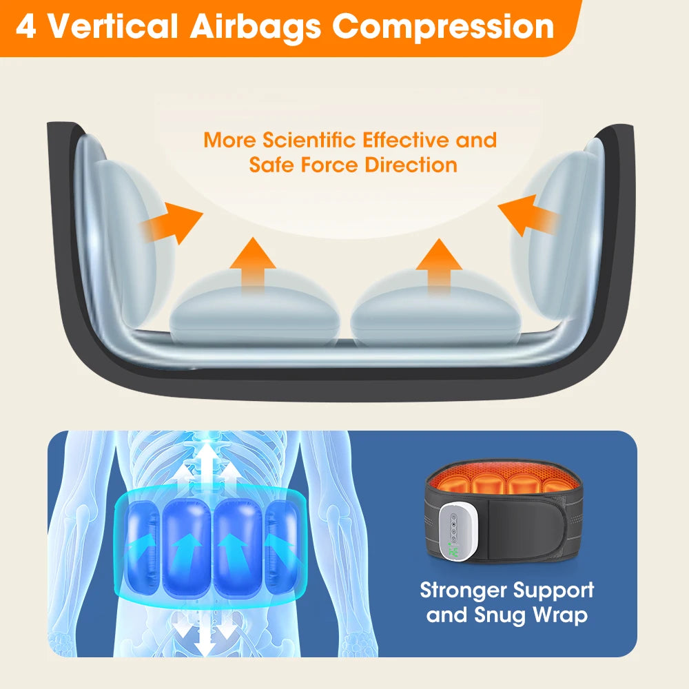 Hailicare Cordless Heating Waist Belt With Airbag Lumbar Support Massager