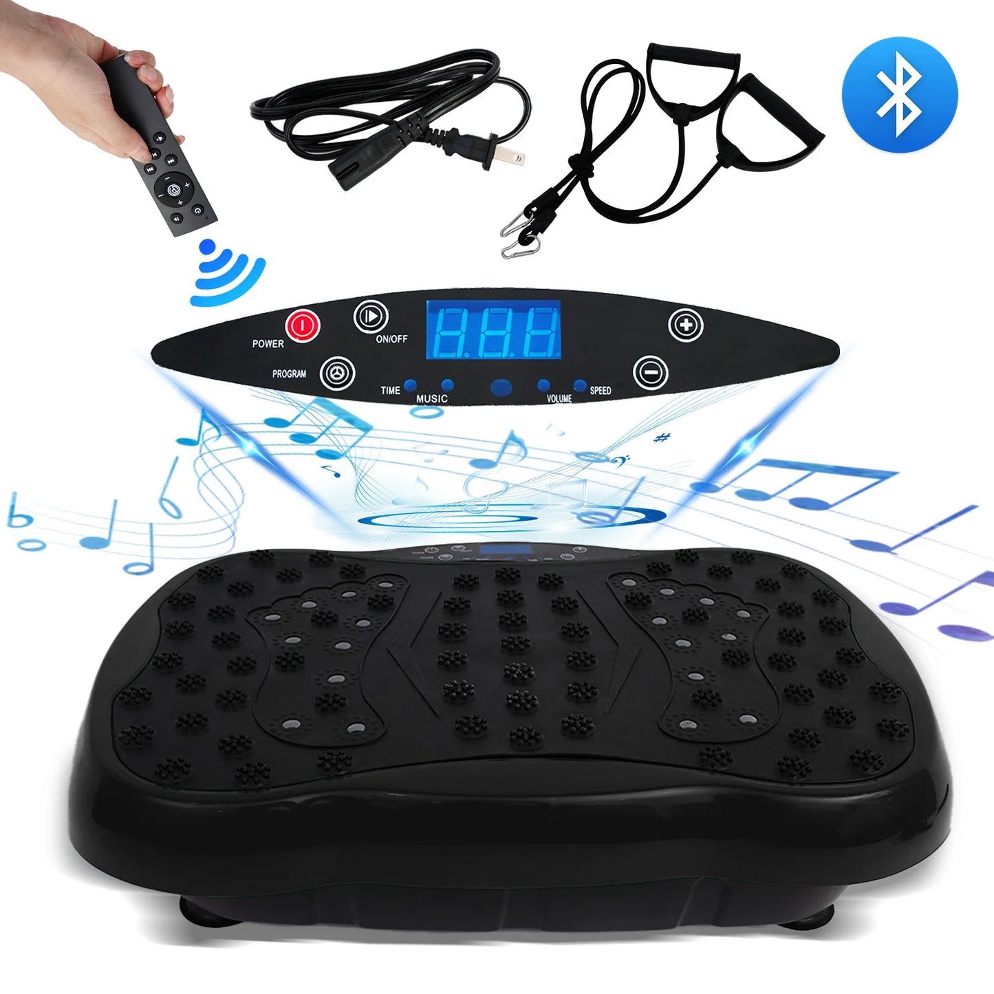 Full-Body Vibration Platform Exercise Machine Training Equipment Vibrate Fitness Workout Resistance Bands Remote Control BT