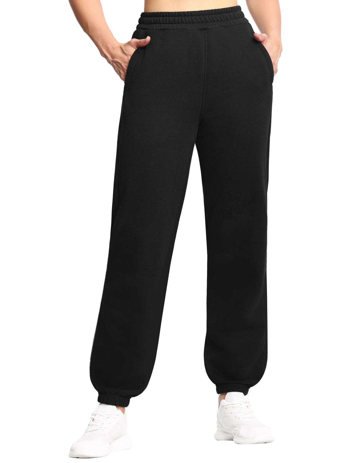 THE GYM PEOPLE Women's Fleece Workout Joggers With Pockets