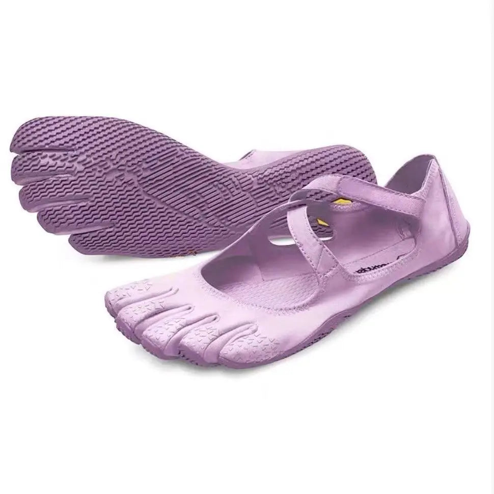 Women Five Toe Yoga Socks Crisscross Ankle Strap Non Slip