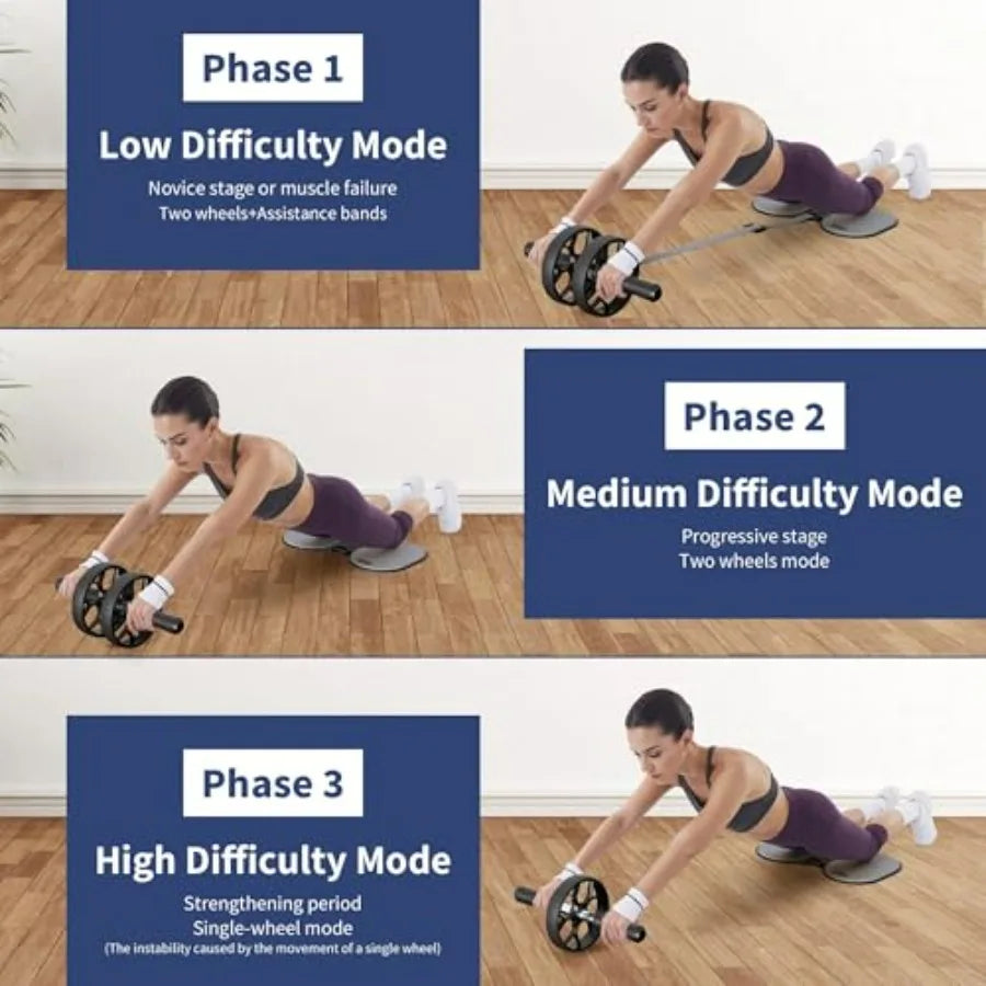 Ab Roller Wheel With Adjustable Resistance For Abs Core Workout