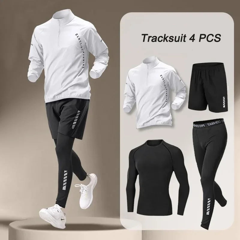 Kizarco Men's Quick Dry Jacket Set For Outdoor Running