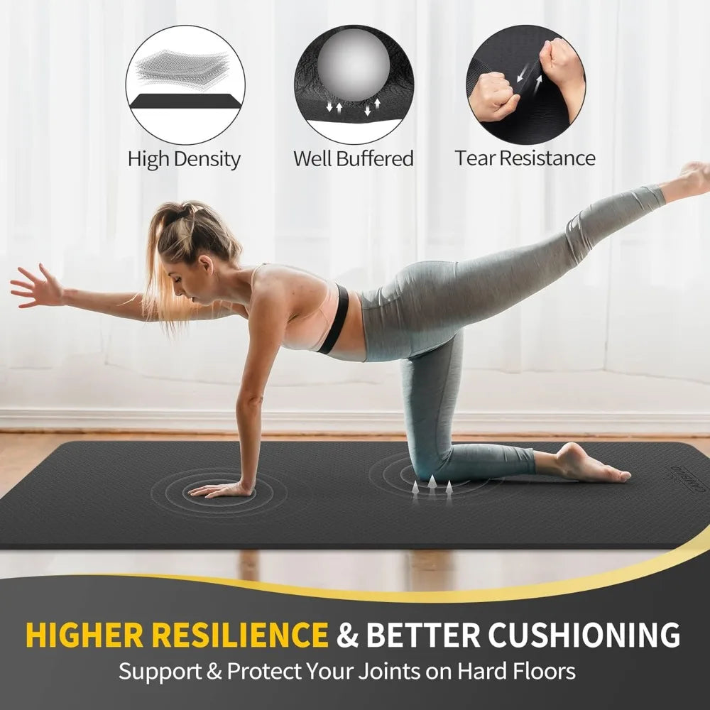 CAMBIVO Extra Wide Yoga Mat for Women and Men (72"/84"x 32"x 1/4") TPE Workout Mat, Non-slip Large Exercise Fitness Mat