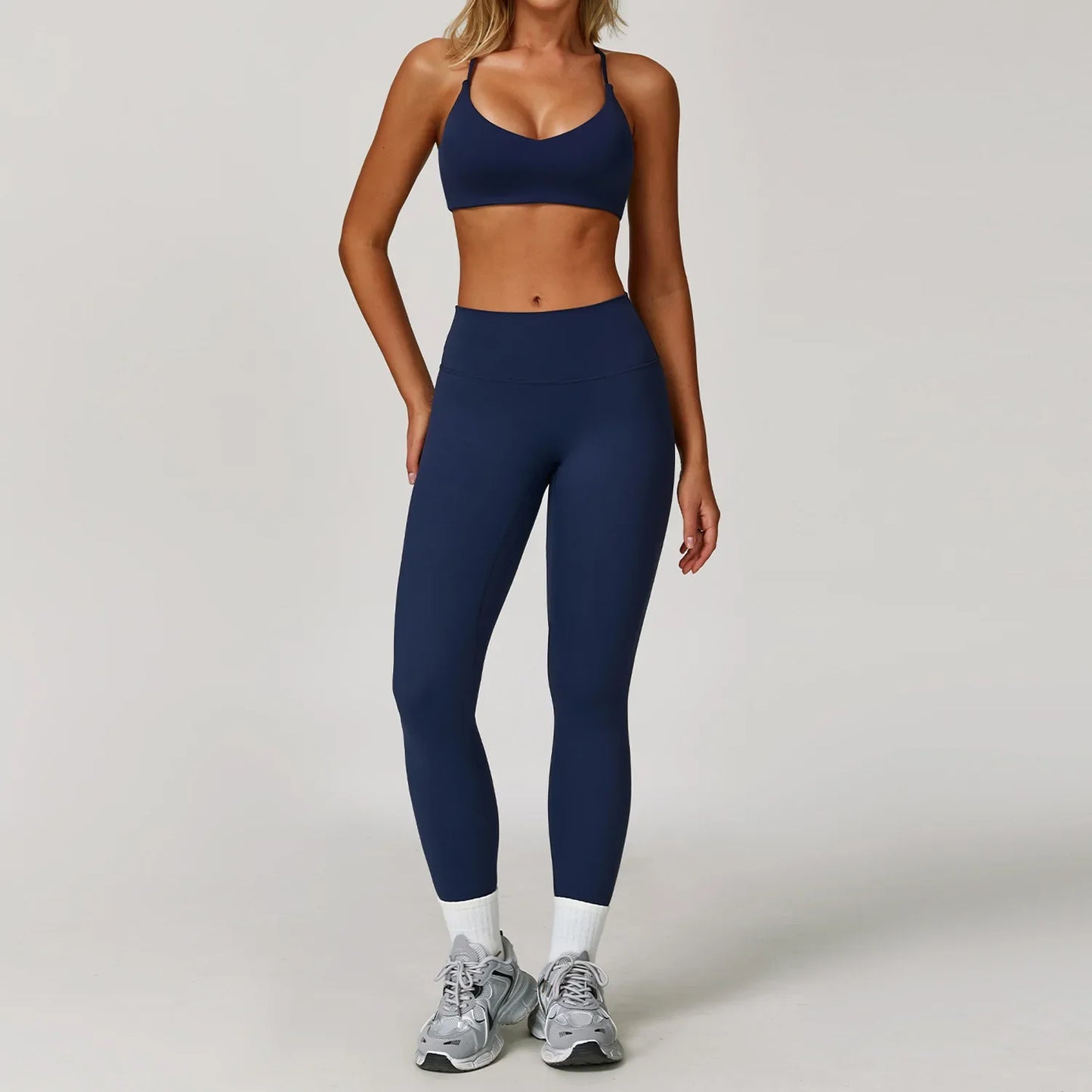 Womens Gym Set Yoga Wear Bra Jacket Leggings Shorts