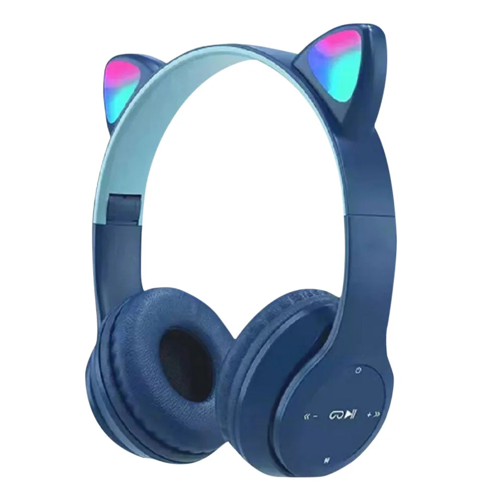ANENG Wireless Cat Ear Headphones Bluetooth Over-Ear Headset Glow Light