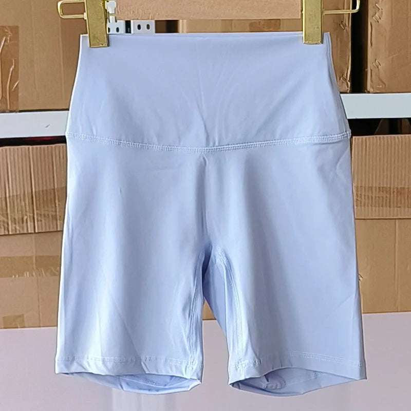 SDFHSFH Women's High Waist Yoga Shorts Nylon Elastane