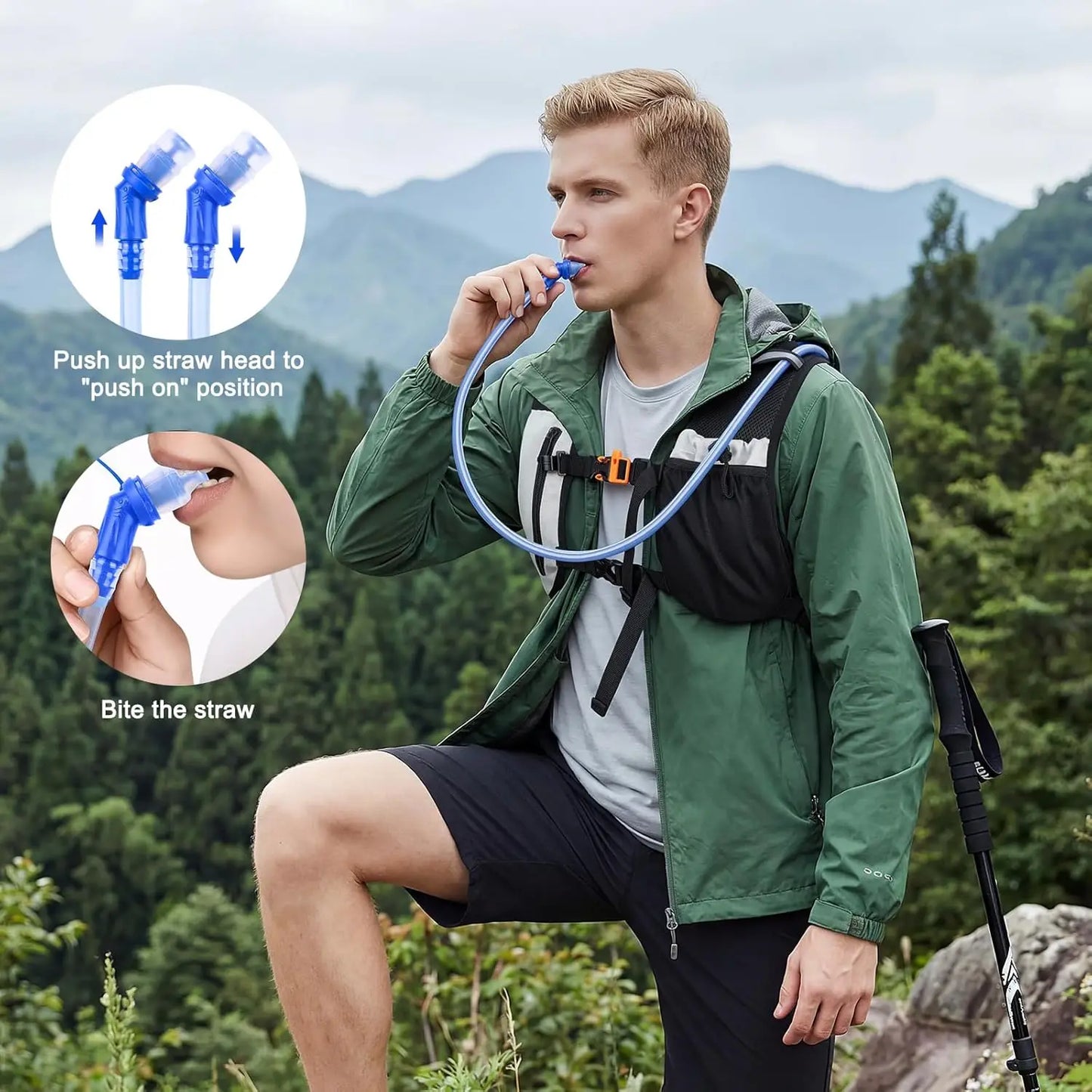 Running Hydration Vest With 2L Water Bladder Adjustable Straps Reflective