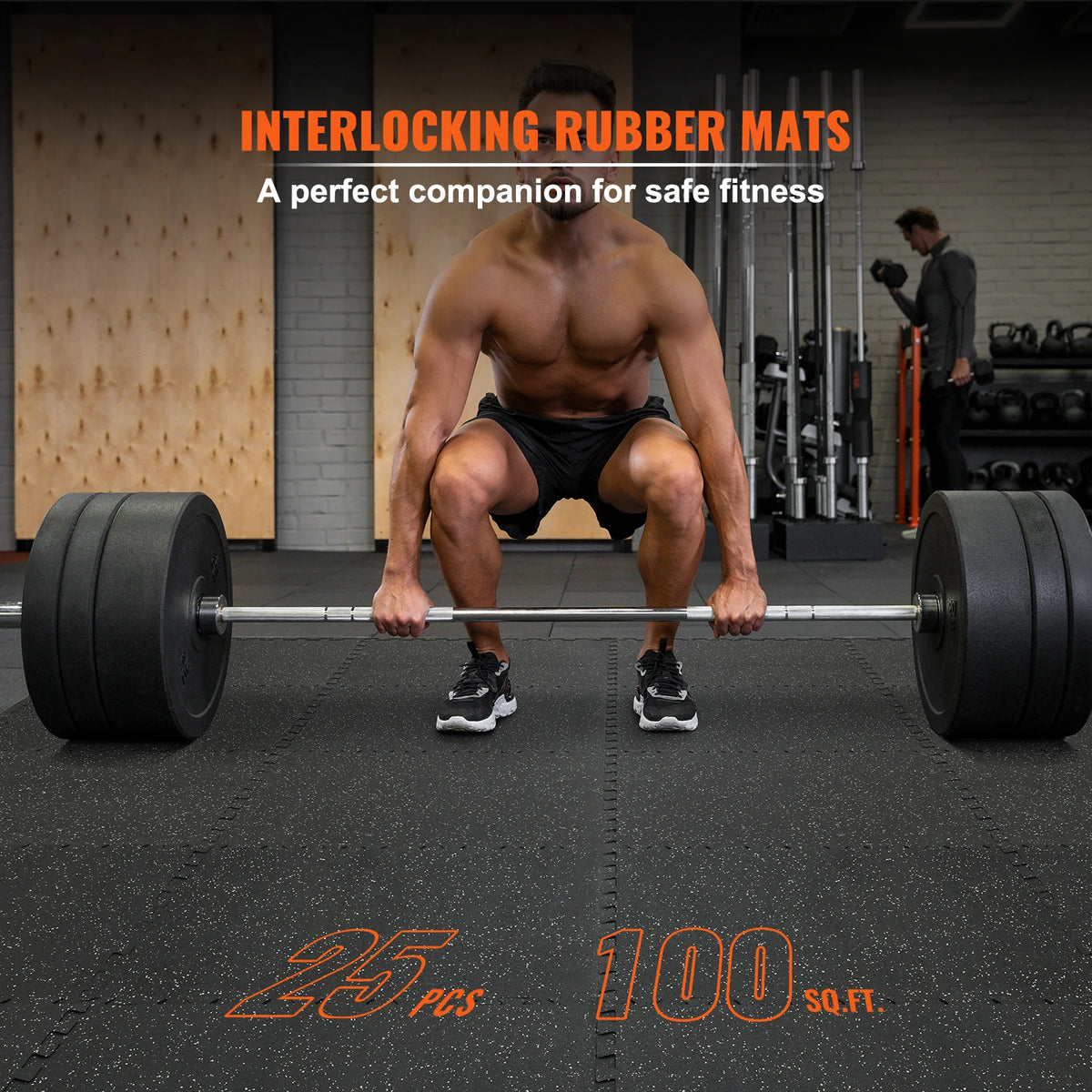 SucceBuy Interlocking Gym Floor Mats with EVA Foam Rubber Top