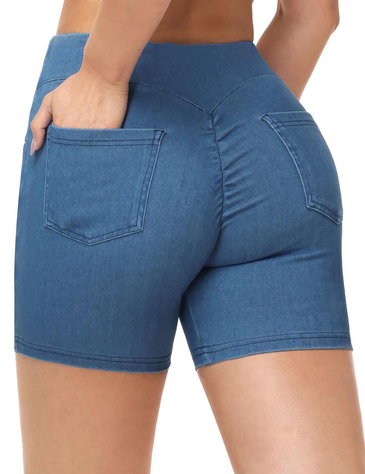 THE GYM PEOPLE Women's High Waisted Denim Shorts With Pockets