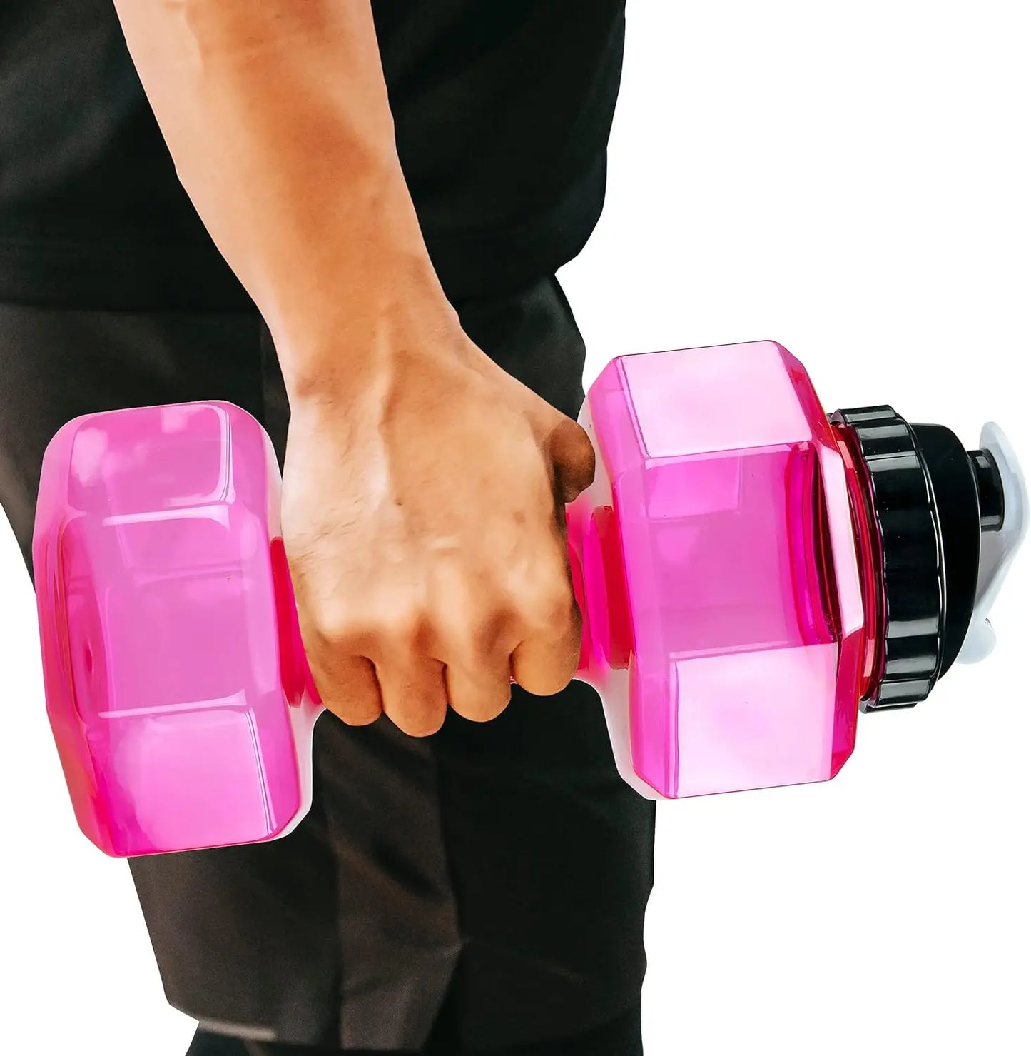 Dumbbell Water Bottle See-Through Hydration Gym Bottle