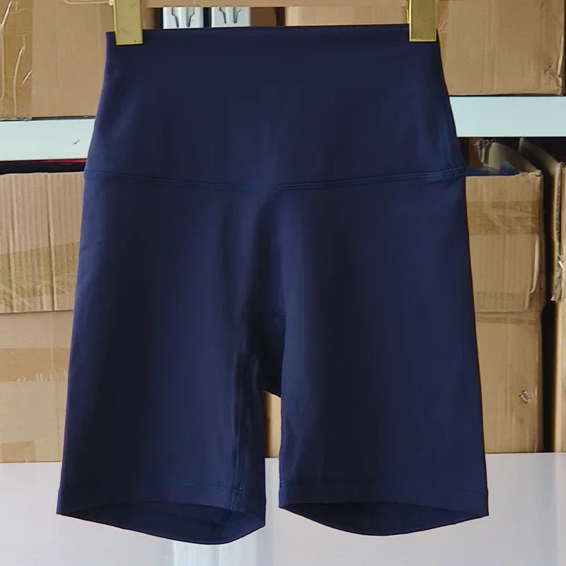 SDFHSFH Women's High Waist Yoga Shorts Nylon Elastane