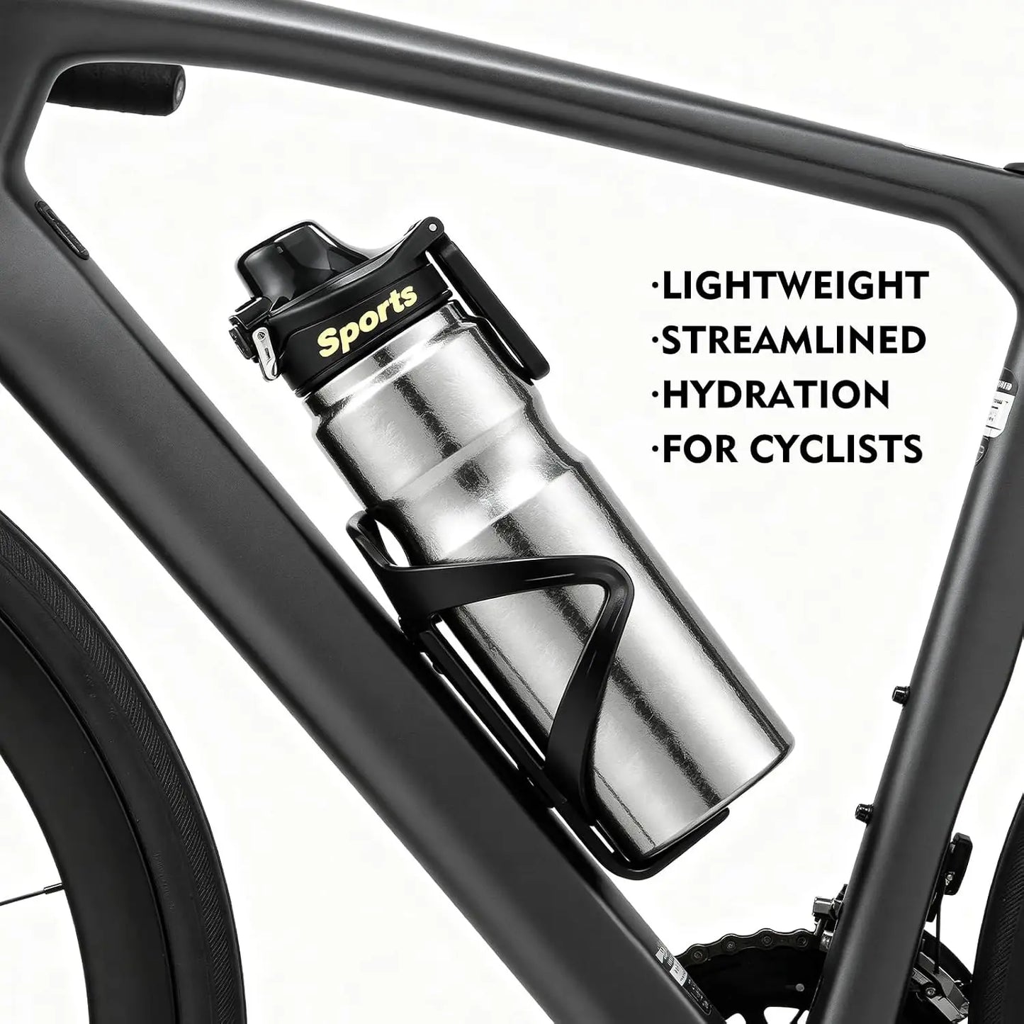 Double-Walled Insulated Titanium Water Bottle 23oz, Pure Titanium Cup, Professional Cycling Hydration Bottle with Double-Layer I