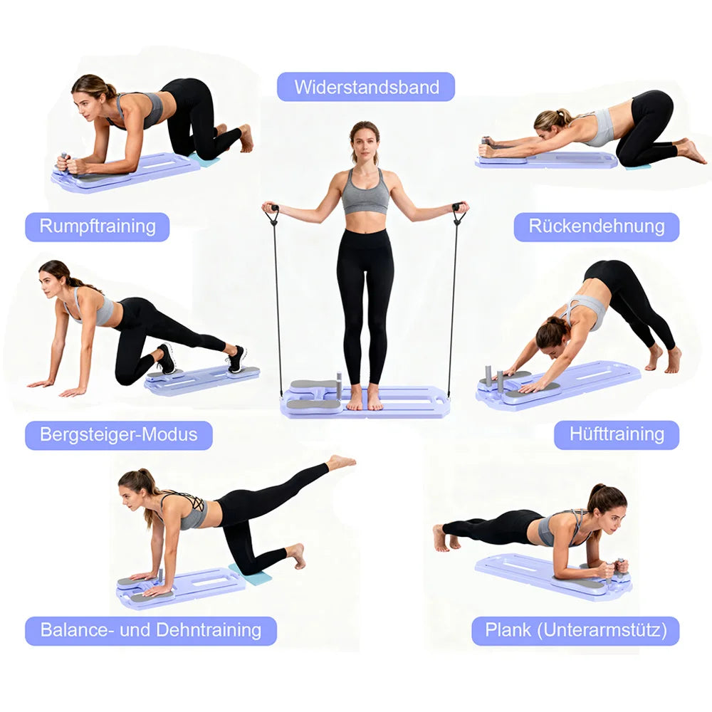 Foldable Pilates Ab Board 5-in-1 Core Training Slab Board Abdominal Exercise Fitness Equipment Multifunctional For Home Office