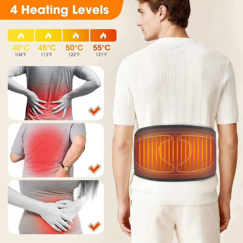 Hailicare Cordless Heating Waist Belt With Airbag Lumbar Support Massager