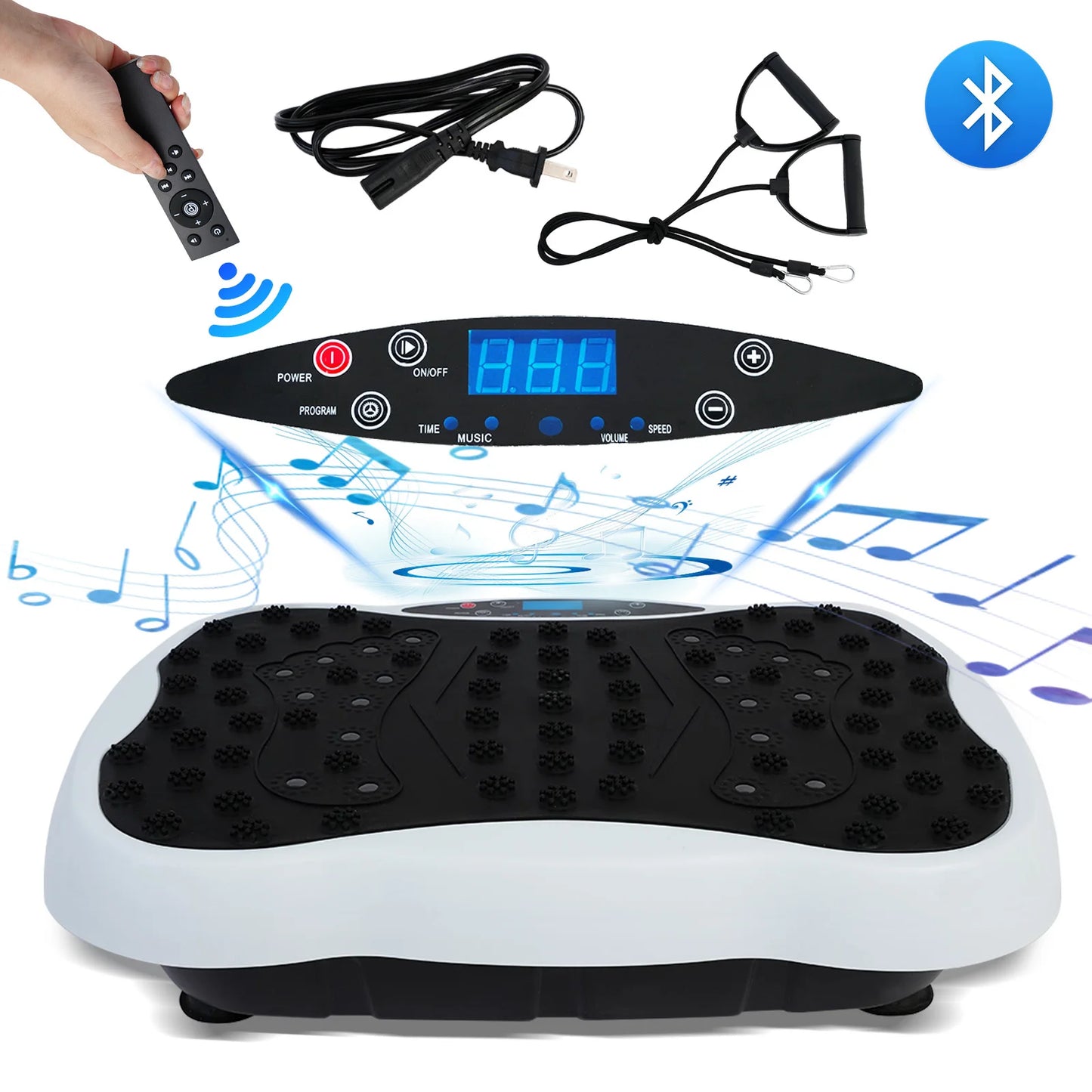 Full-Body Vibration Platform Exercise Machine Training Equipment Vibrate Fitness Workout Resistance Bands Remote Control BT