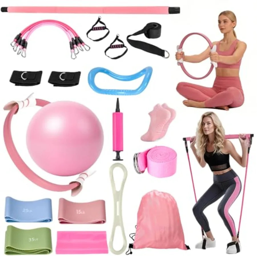 Yao Hui Huang 9 Piece Pilates Kit for Beginners with Ring and Bands
