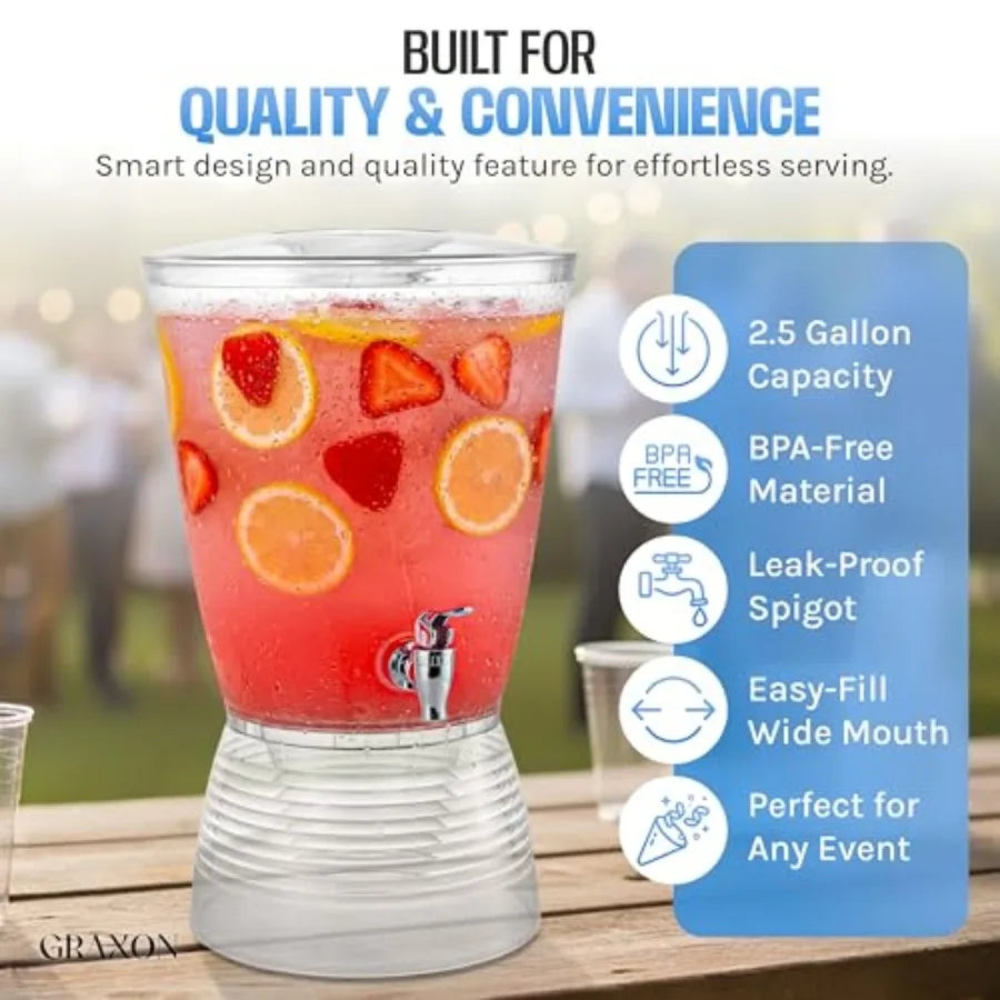 Reusable Plastic Drink Dispenser For Kitchen And Parties