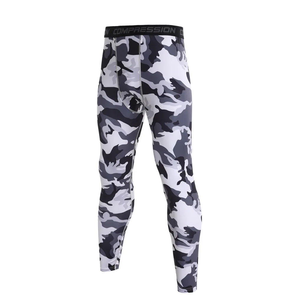 Camouflage Running Leggings For Men Quick Dry Compression Tights