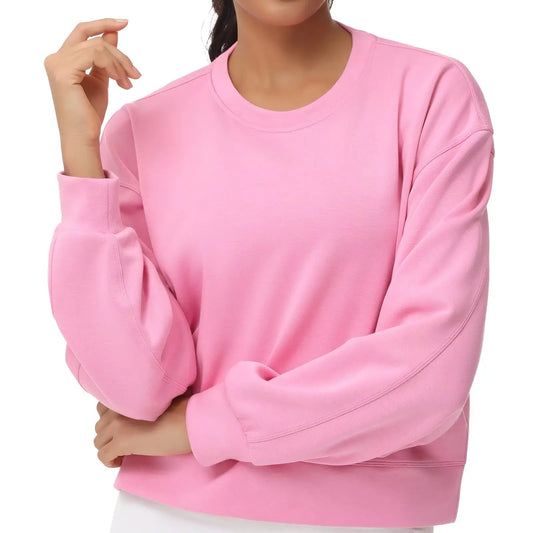 The Gym People Women Cropped Crewneck Pullover Sweatshirt