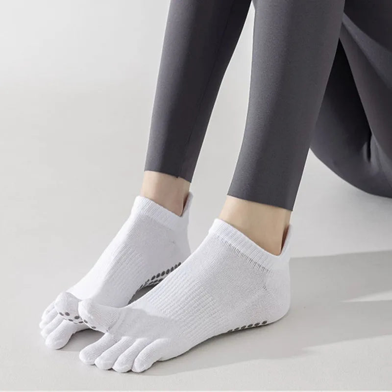 Full Toe Yoga Socks Women Non Slip Five Toes Pilates