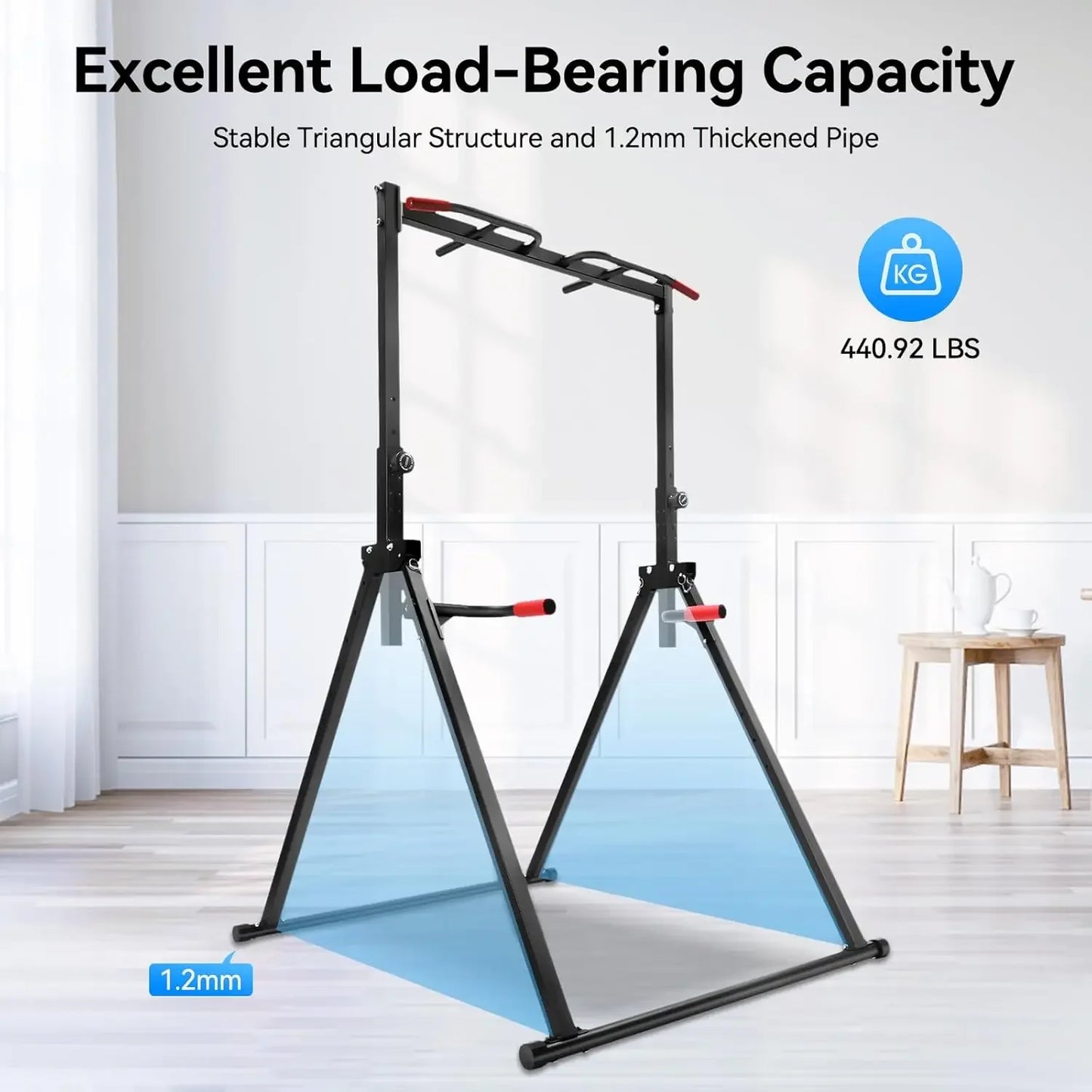 Pull Up Bar Dip Station Power Tower For Home Fitness