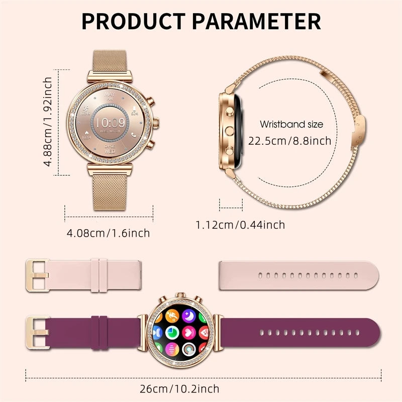 INNOFOVO Ladies Smartwatch With Calls And Message Push
