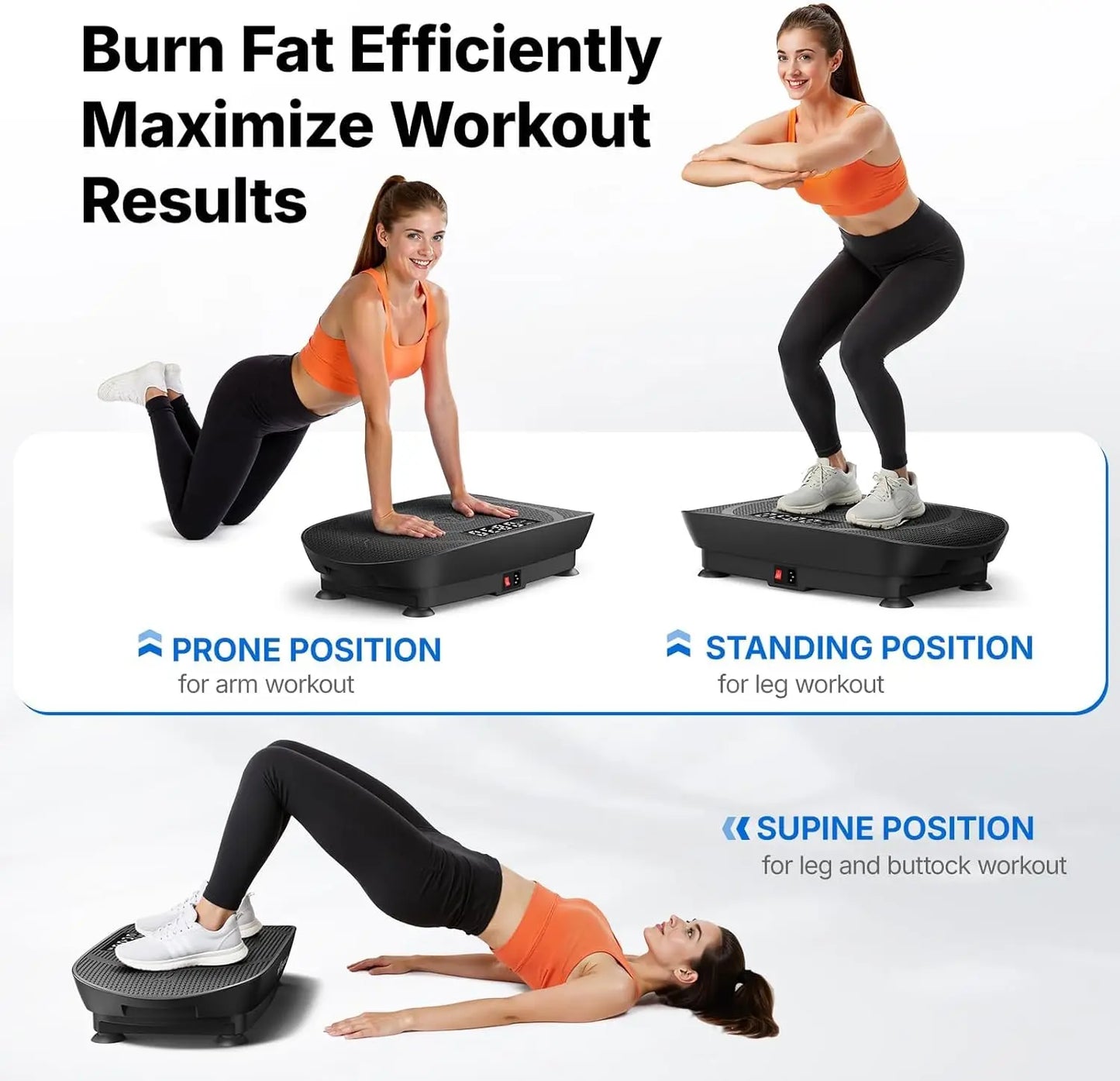 Curved Vibration Plate Exercise Machine With LED Calorie Display