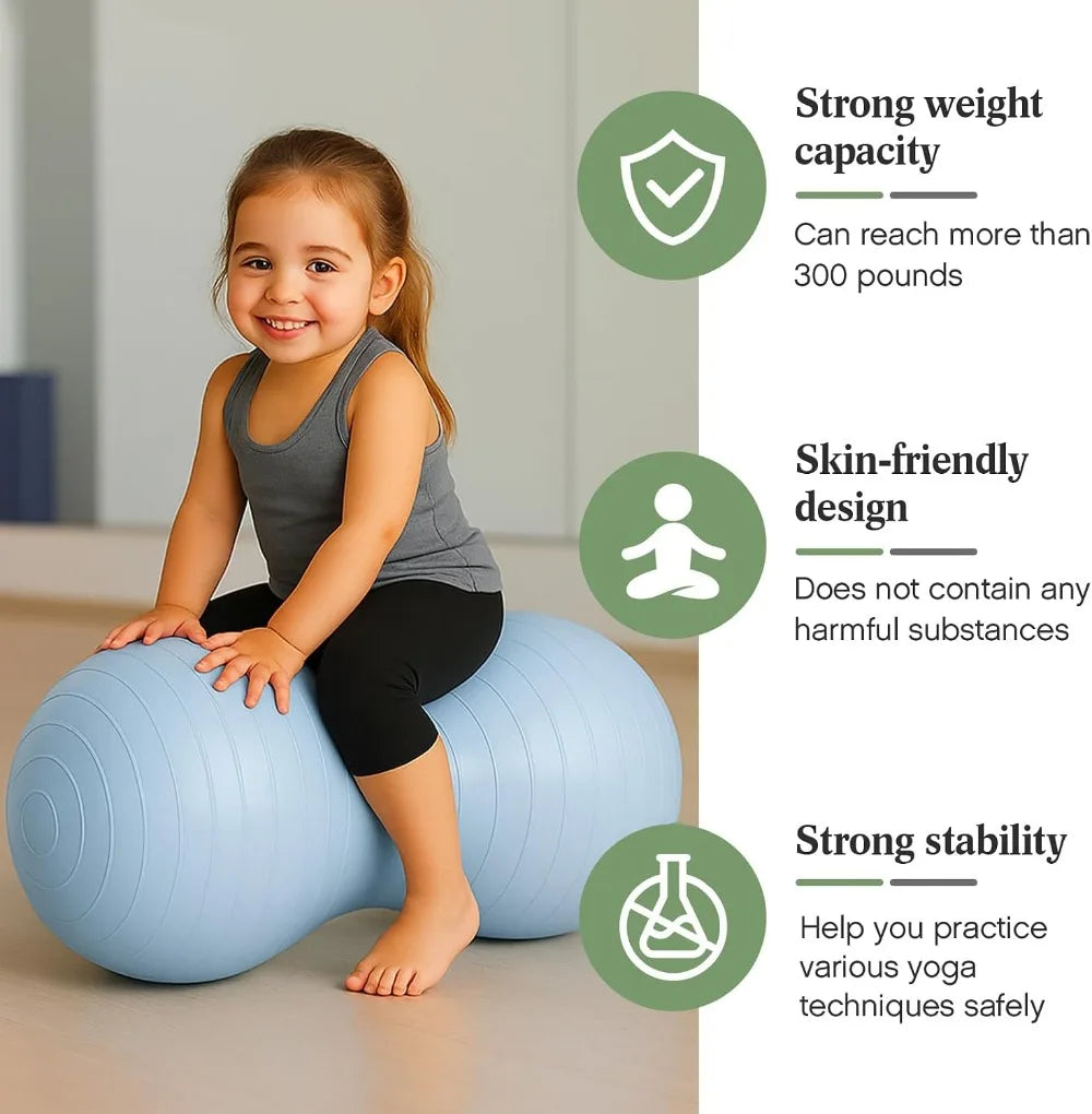 Peanut Ball for Kids Therapy Anti-Burst Exercise Yoga Ball with Pump for Pregnancy Birth Exercise Physical Therapy