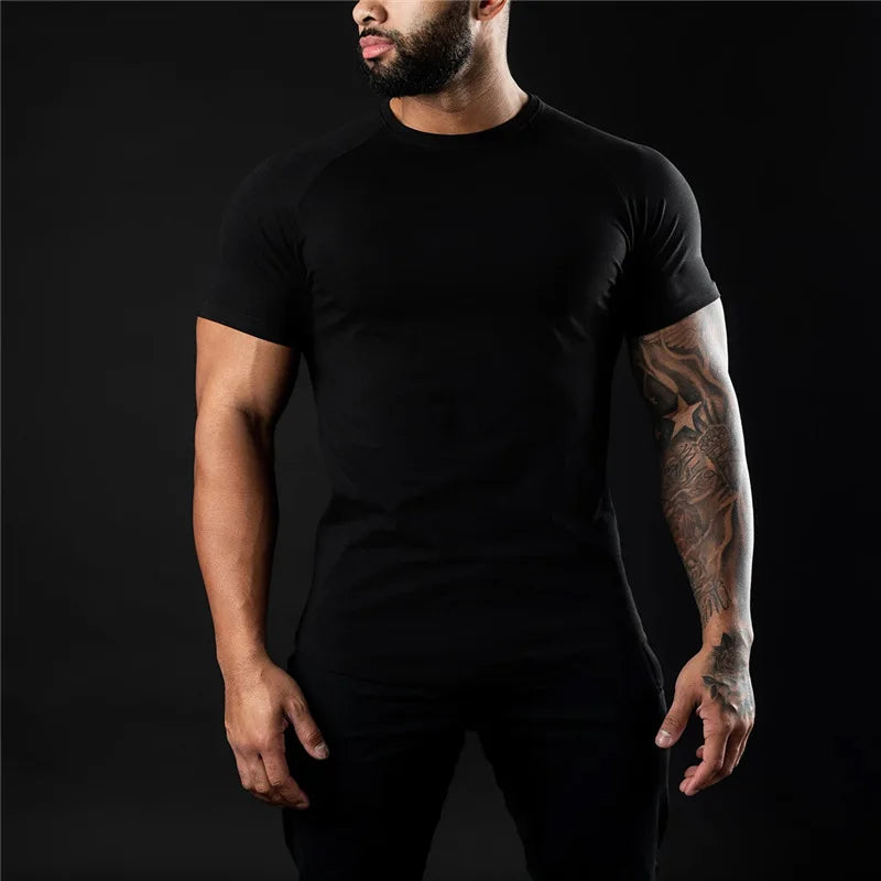 Plain Gym T Shirt Women Cotton Short Sleeve O Neck Slim Fit