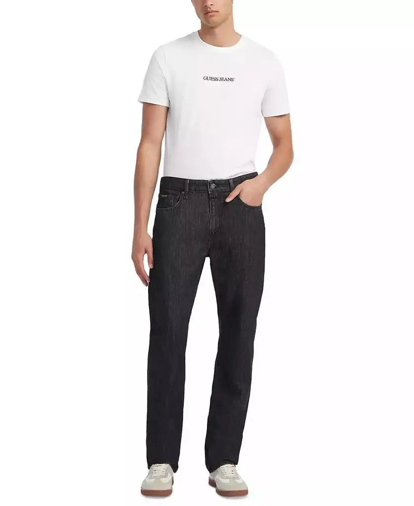 Guess Men's Dark Wash Comfort Fit Jogger Pants Running Tights for Fitness and Sports