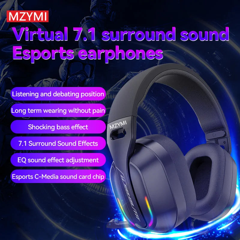 GT100 Wireless Gaming Headset 2.4GHz Bluetooth Headphones With Mic For PS4 PS5