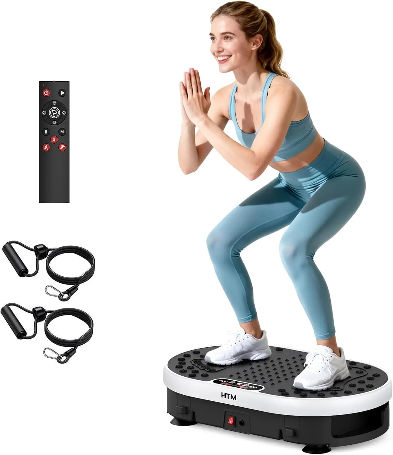 Vibration Plate 18 inch Exercise Machine Whole Body Workout Power Vibrate Fitness Platform  Weight Loss Shaping 120 Speed Levels