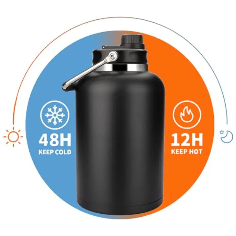 Double Wall Vacuum Insulated Sports Water Bottle Keeps Cold for 48 Hours