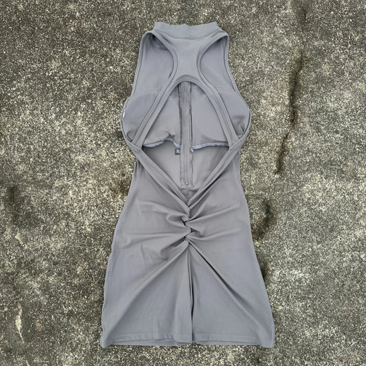 Women Scrunch Back Zipper Yoga Jumpsuit Set