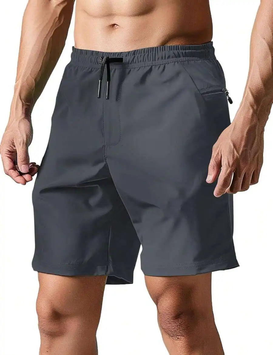 Mens Quick Dry Swim Trunks With Compression Liner And Zipper Pockets