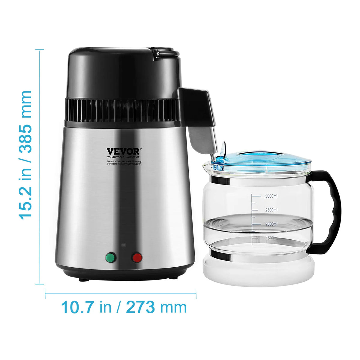 VEVOR Stainless Steel Countertop Water Distiller and Purifier