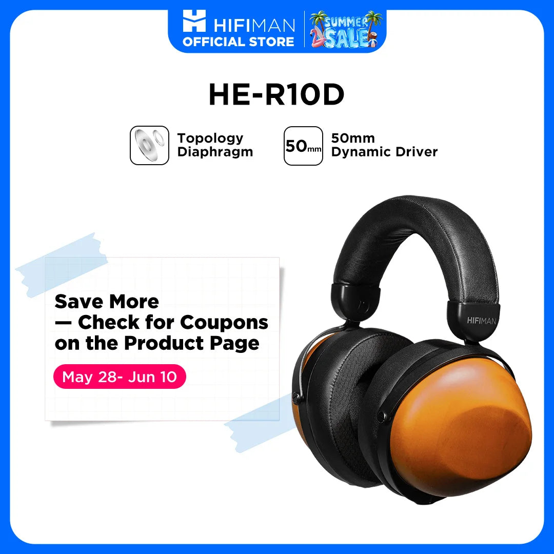 HIFIMAN HE-R10D Dynamic Topology Driver Close-Back Over-Ear Headphones
