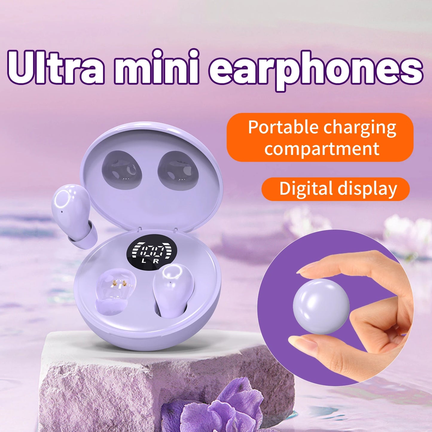 Ultra Small Invisible Sleeping Earbuds Wireless Bluetooth Earphones, Bass HIFI Music, Suitable For Casual Sports, Work, Classroom, Comfortable Wearing Noise Cancelling Headphones, Birthday Gift For Male And Female Couples And