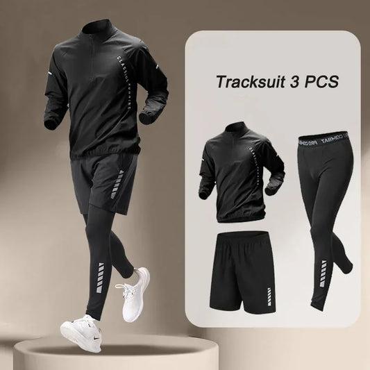 Kizarco Men's Quick Dry Jacket Set For Outdoor Running