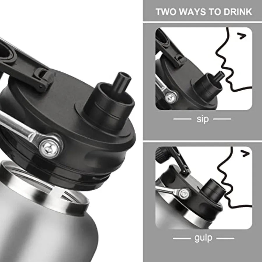Double Wall Vacuum Insulated Sports Water Bottle Keeps Cold for 48 Hours