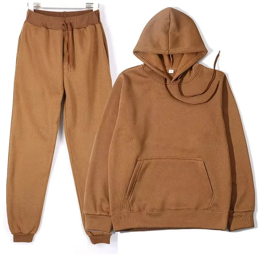 Winter Tracksuit Women Two Piece Set Hoodie Sweatpants