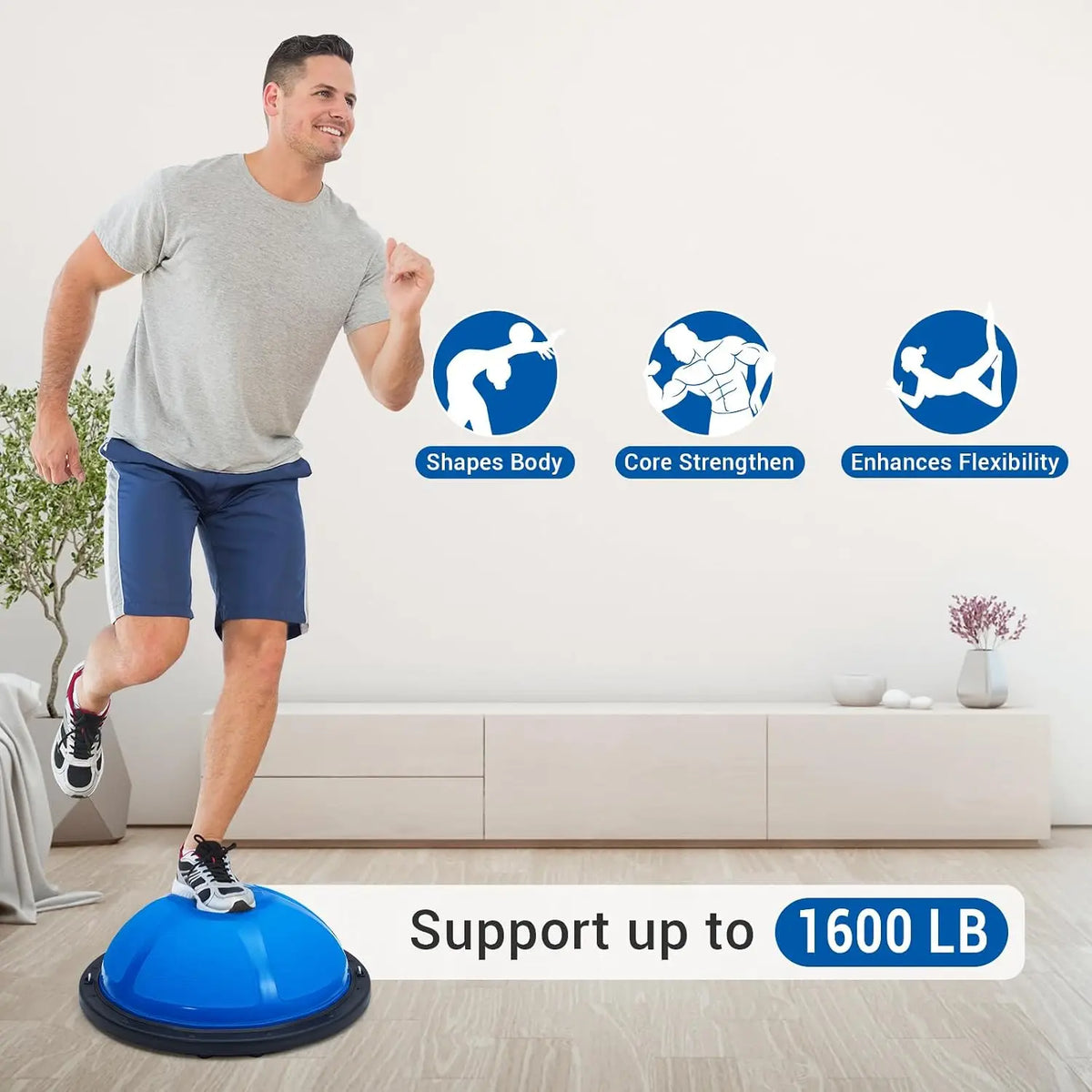 Half Balance Ball Trainer for Core Workouts and Home Fitness